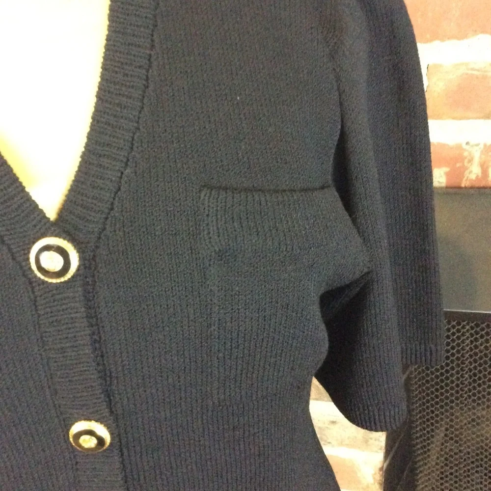 Vintage St. John Santana Knit Bell Sleeve Cardigan - Picture 6 of 8